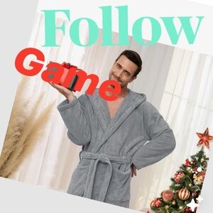 Clinique Men's Gray Robe - Cozy Grooming Wrap